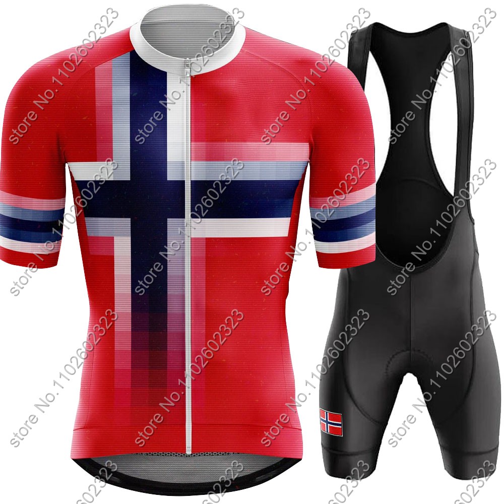 Cycling Bib Shorts - 2024 norveç bisiklet forması milli takım